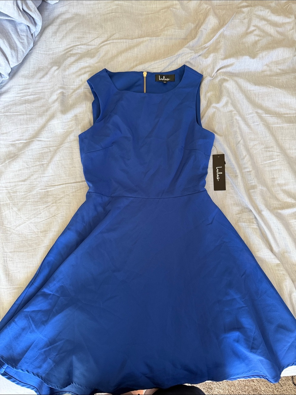 Lulu's Cobalt Blue Sleeveless Fit-and-Flare Dress - NWT